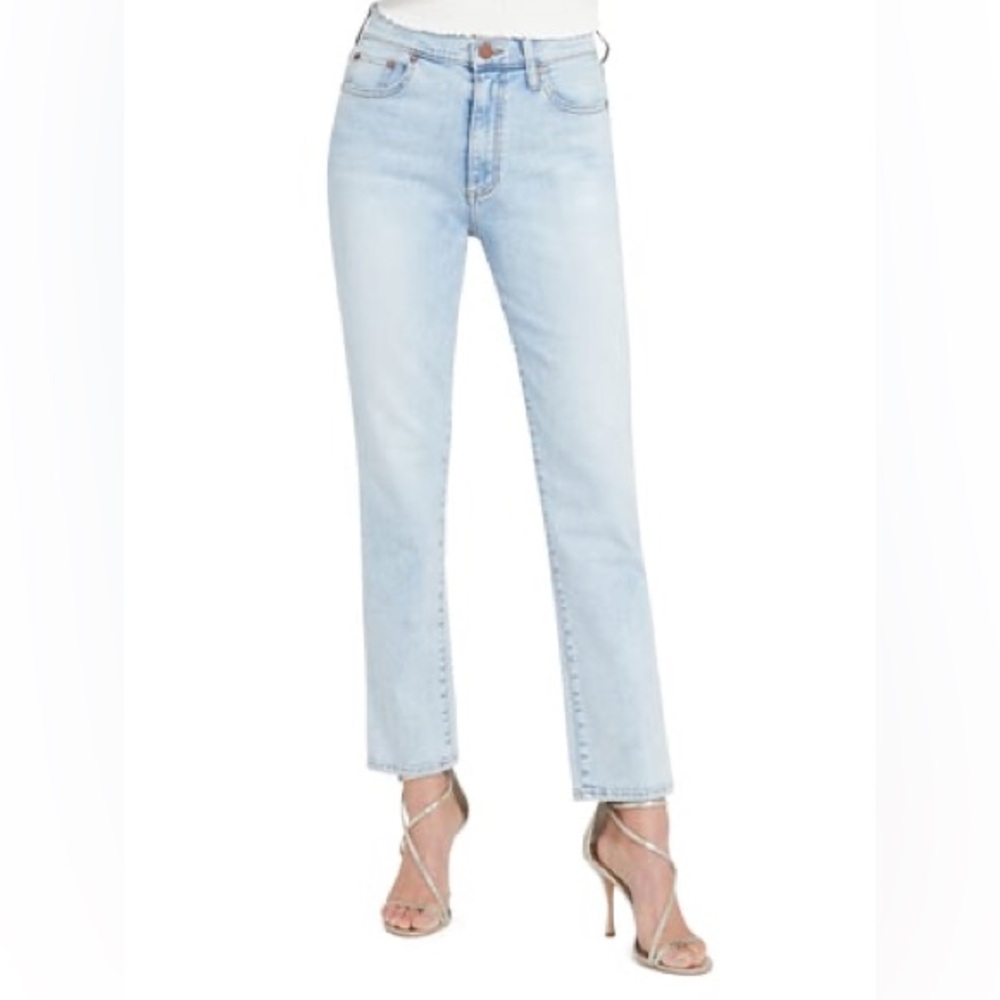 Alice + Olivia Stunning High Rise Straight Leg‎ Jeans Light Wash Women’s Sz 30